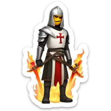 Templar with flaming sword sticker