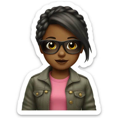 toddler girl with sunglasses sticker