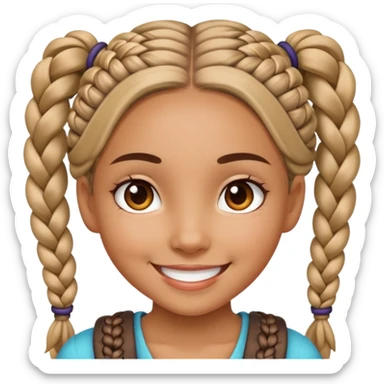 Girl with braids  sticker