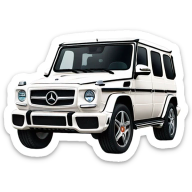 White Mercedes gwagon sticker