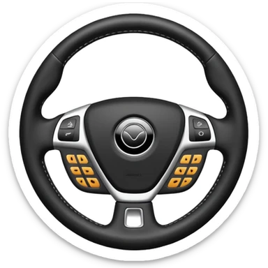 car with just a steering wheel  sticker