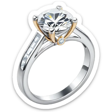 glitter white diamond married ring sticker