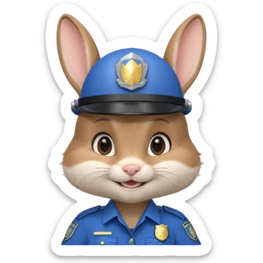 judy hopps, Rabbit police, blue uniform including helmet of uniform sticker