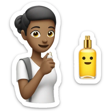 Perfume in hand spraying sticker