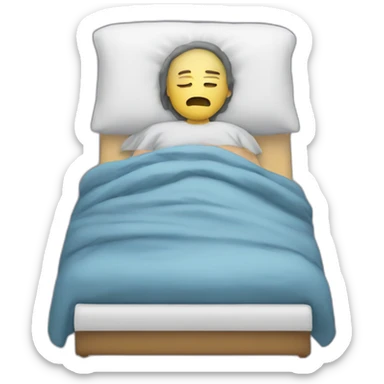 sick person in bed sticker