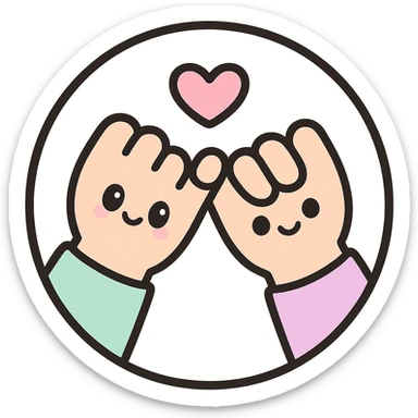 little alchemy style icon
subject: a promise
border: medium-black
shape: round, circular
background: white
style: full color fill with medium black outlining sticker