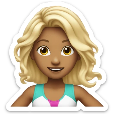 Blond Girl dancing Zumba sticker
