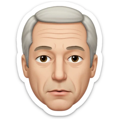 Jeffrey Epstein with eyes shut and puckered lips sticker