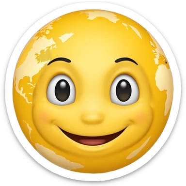 planet earth smiley face sticker