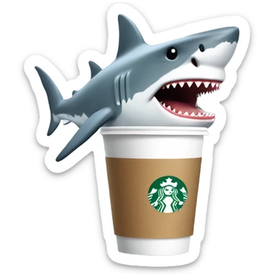 Shark drinking Starbucks  sticker