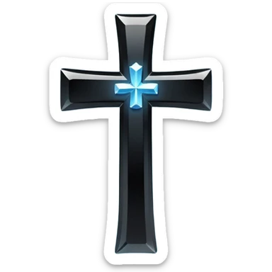 Glitter black cross sticker