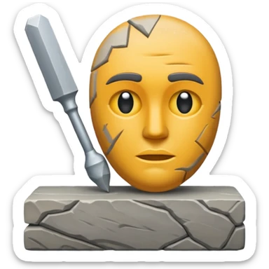 
half sculpture, with chisel sticker