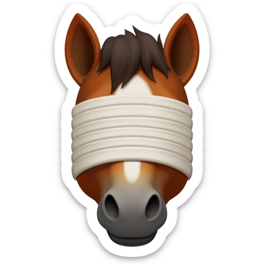 Keep this image.  Focus on the head only to capture just the horses head with the blinds. sticker