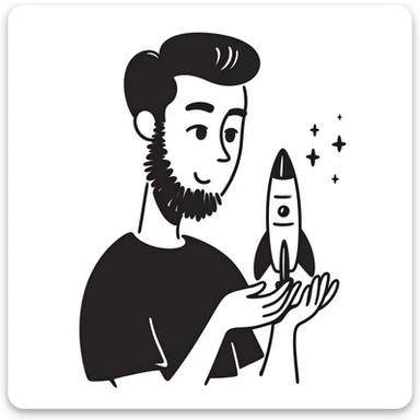 hand drawn doodle of a character inspired by Elon Musk, capturing his unique traits sticker