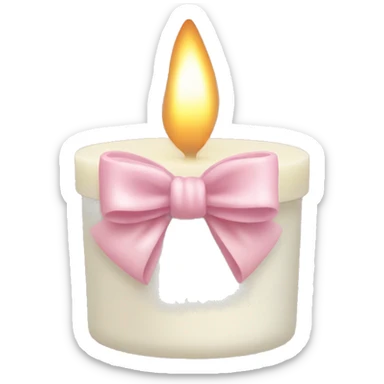 vanilla scented candle in light pink bow sticker