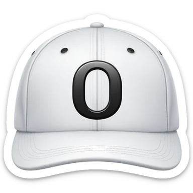 turned white cap with black number “0” on it sticker