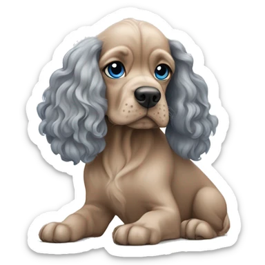 “Miele-colored Cocker Spaniel with a gray sphynx with blue eyes  sticker