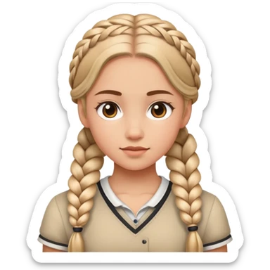Girl with plaits sticker