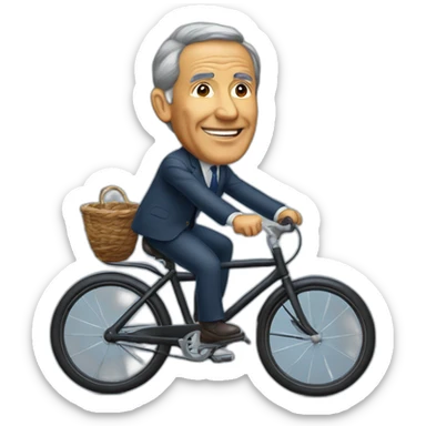 Marcelo rebelo de Sousa riding bicycle sticker