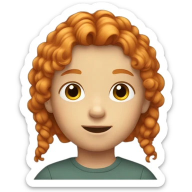 Child boy with ginger hair and freekles sticker