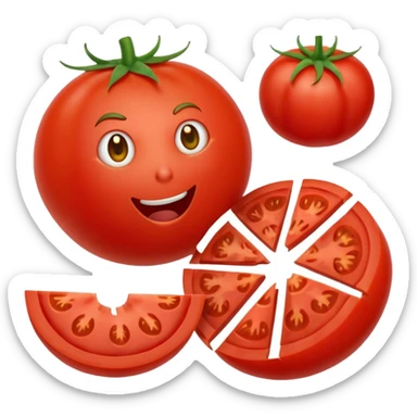 Has un emoji un jitomate peleando con un pepperoni sticker
