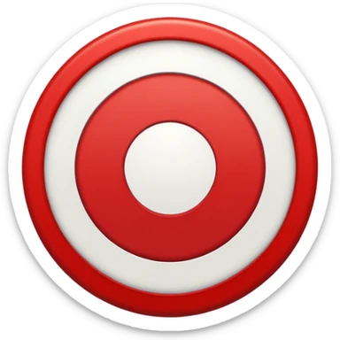 A black circle surrounded by a white circle surrounded by a red circle there should only be 3 rings - the black should be in the middle then white the red sticker