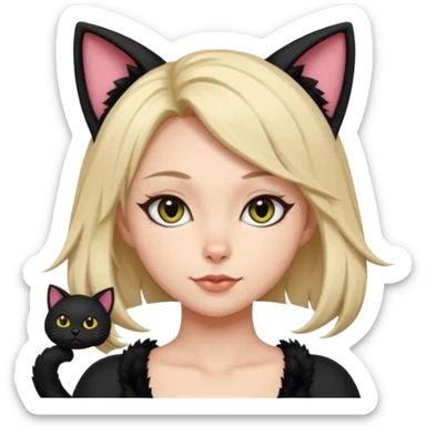 18+ cat girl with big tits sticker