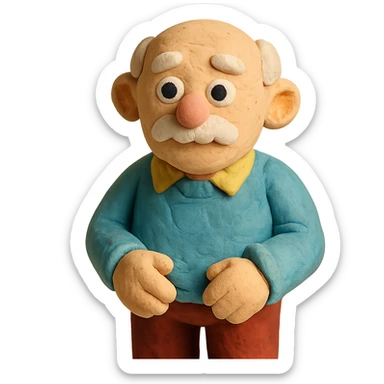 elderly white grandfather sticker