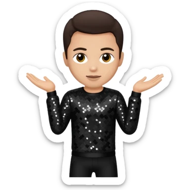 David Silveria from Korn with dark brown hair, light skin, black sequin outfit sticker