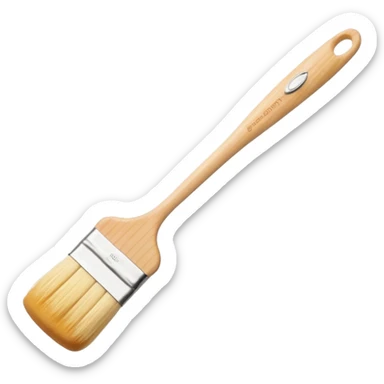 Beige fully silicon pastry brush for applying sauce  sticker