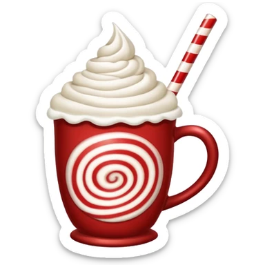 Steaming peppermint hot cocoa in a festive holiday mug sticker