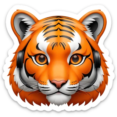 tiger face wearing VR headset for Twitch emote sticker