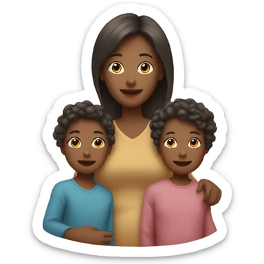Mom with four kids sticker