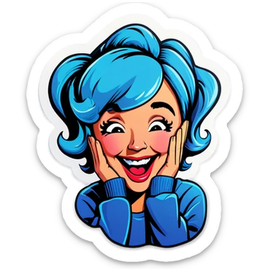 Pop art Be embarrassed Giggling sticker