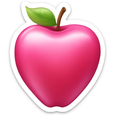 pink apple heart emoji  sticker