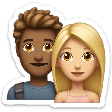 Homme brun cheveux cour en couple avec une femme blonde sticker