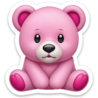 oso peluche con moño rosa sticker