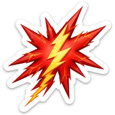 Rayos sentellas con furia rojo que exprese molesta con electricidad  sticker