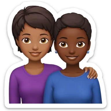 Ma meilleur amie et moi (femme) africaine cheveux court sticker