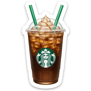 Starbuck ice coffee with ice cubes sticker
