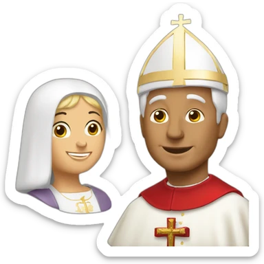 le pape et sa femme sticker