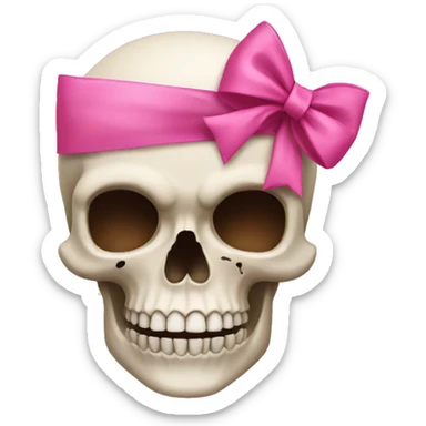 Skull with pink bow sticker