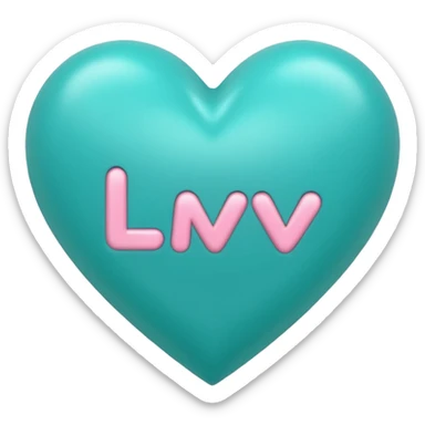Teal heart with Alana wording sticker