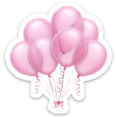 Light Pink birthday balloons sakura sticker