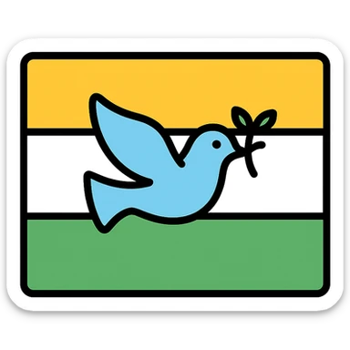 new flag for Syria, inspired by peace and unity, modern look, flat icon style sticker