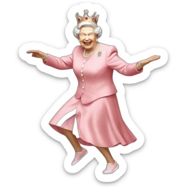 Queen Elizabeth II dancing hip hop sticker