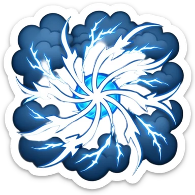Wiz 101 casting sigil inspired storm magic, compose it of swirling clouds and lightning bolts  sticker