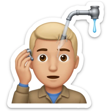 Guy getting hit in the head with a lead pipe sticker