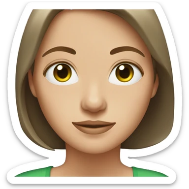 30 year old white woman brown hair green eyes sticker