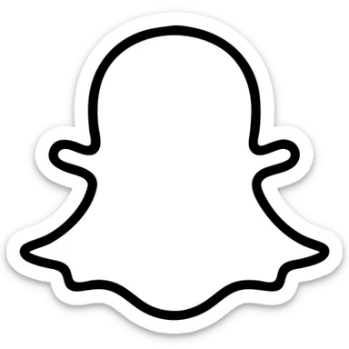 Snapchat ghost logo, simple social media icon sticker